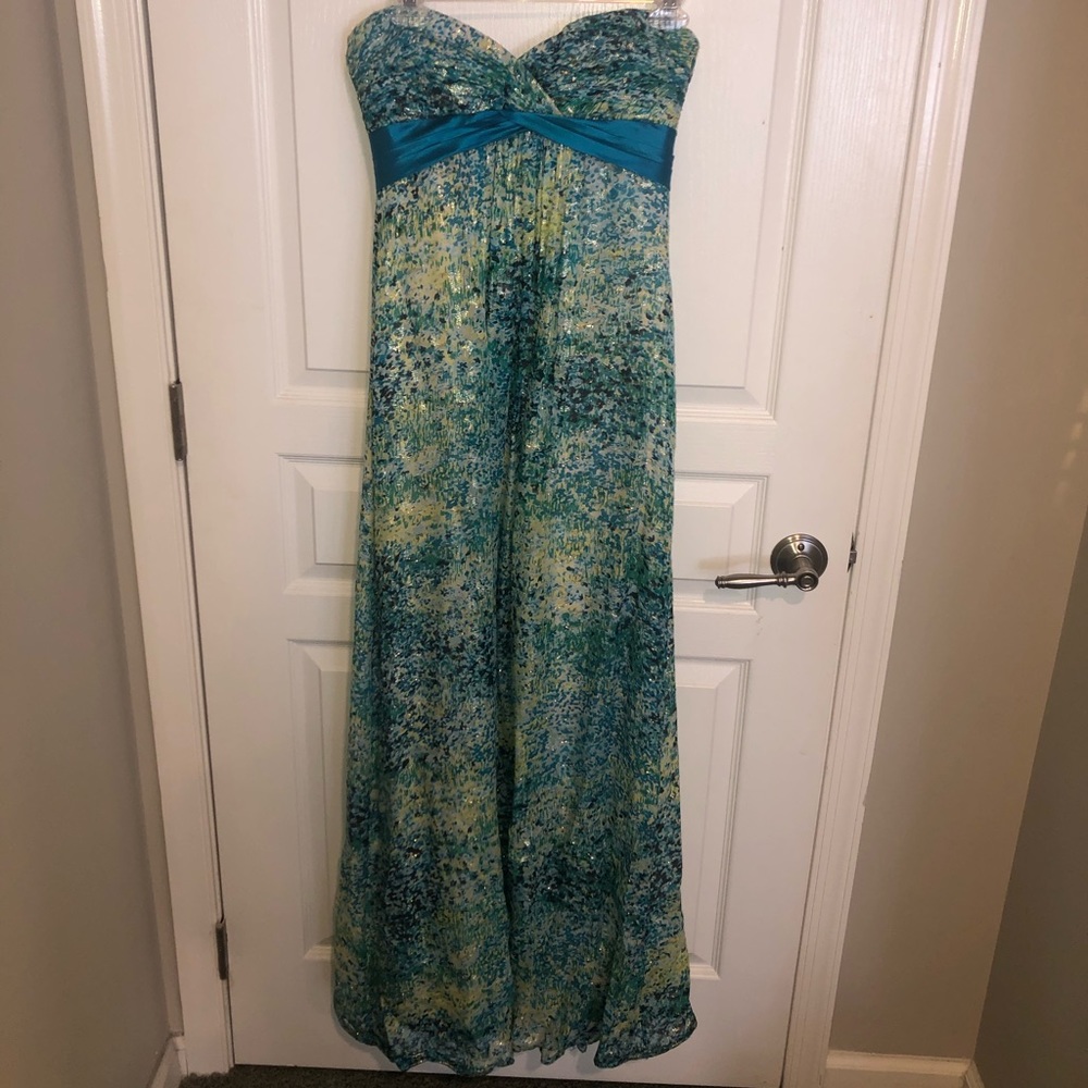 BCBG strapless gown